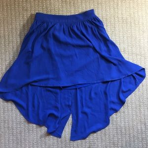 Blue high low skirt
